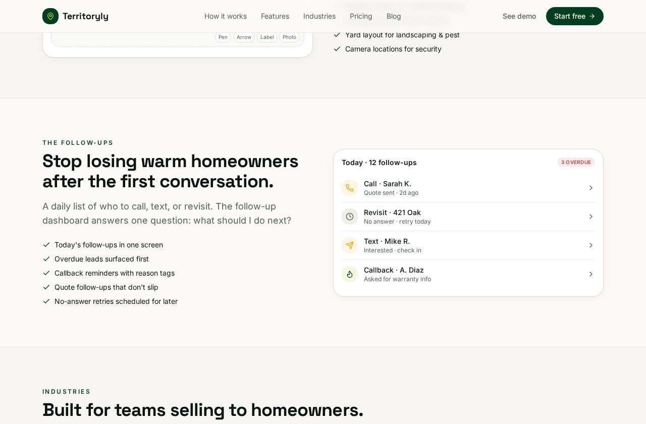 Daily follow-up list with callback reasons and overdue leads