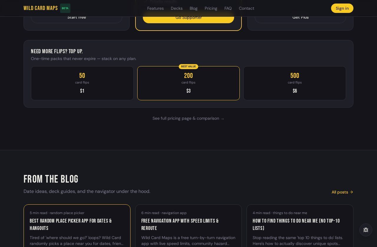 Card-flip top-ups and free navigator plans