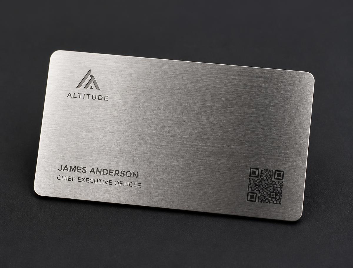 sleek solid brushed stainless steel business card with no bottle opener cutout