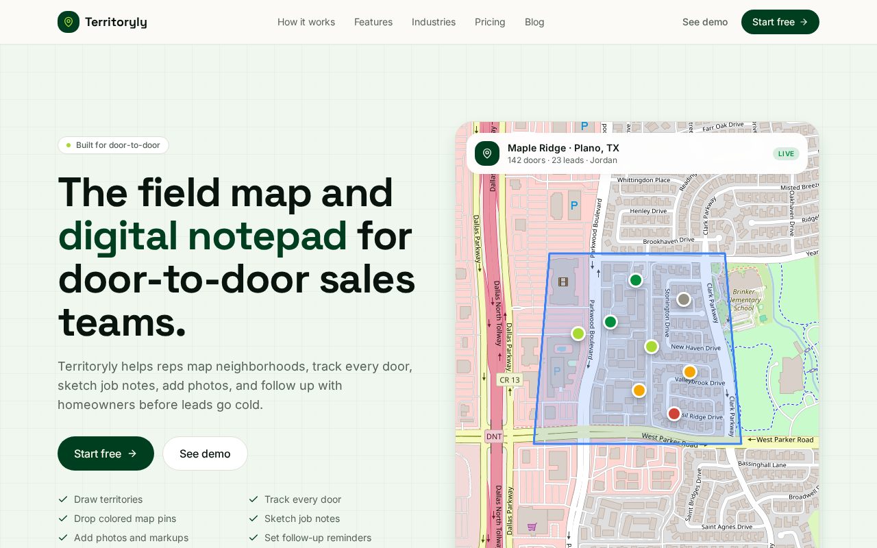 Territoryly website screenshot